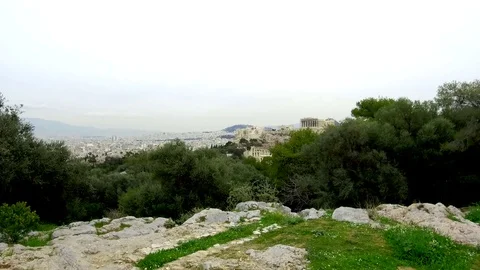 3 Axis Gimbal Shot Walking In Athens Stock Footage 86352346