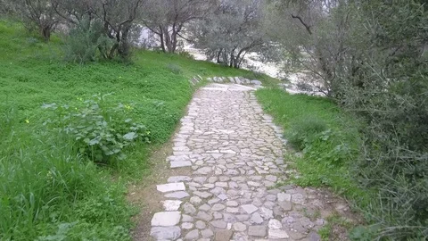 3 Axis Gimbal Shot Walking In Athens Stock Footage 86352378