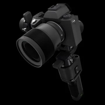 3-axis gimbal stabilization system with nonexistent mirrorless camera isolate Stock Illustration