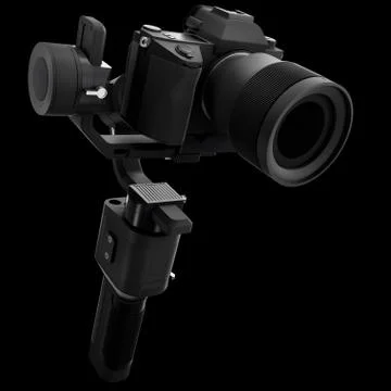 3-axis gimbal stabilization system with nonexistent mirrorless camera isolate Stock Illustration