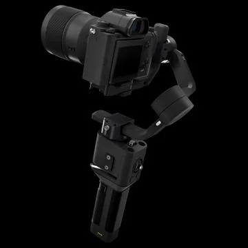3-axis gimbal stabilization system with nonexistent mirrorless camera isolate Stock Illustration