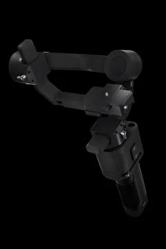 3-axis gimbal stabilization system for mirrorless camera isolated on black Stock Illustration