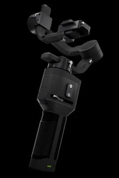 3-axis gimbal stabilization system for mirrorless camera isolated on black Stock Illustration