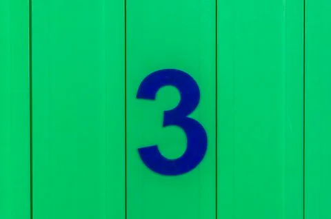 3 - blue on green Stock Photos