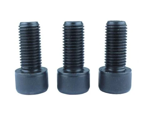 3 bolts on a white background Stock Photos