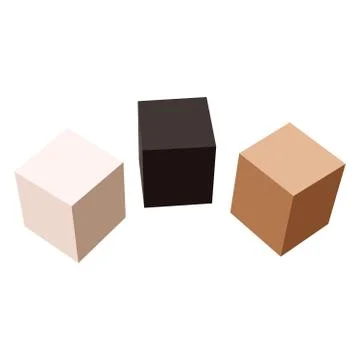 3 Boxes, Isolated On White Background Stock Illustration