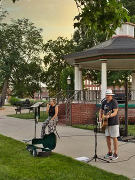 3 Bricks Shy Performing Live at Paola Park Square Stock Photos