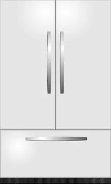 3 camera domestic refrigerator. Vector illustration Stock Illustration