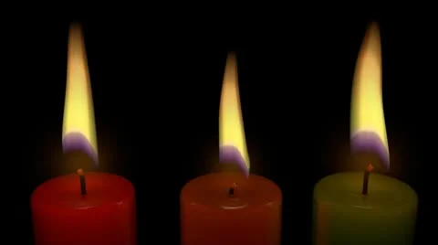 3 candles Stock Footage 10559522