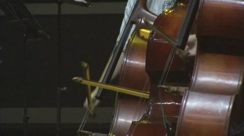 3 Cellist Bow on Cello with Quick to Slow Movements  库存影片 80773