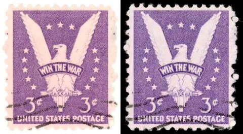 3 cent us postage stamp win the war from 1942 Stock Photos