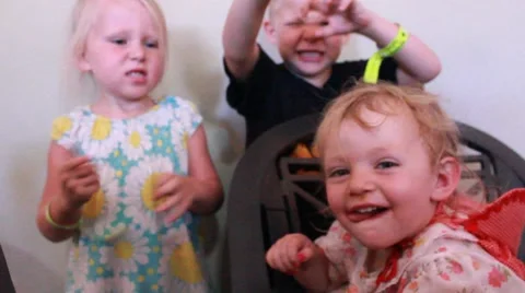 3 Children making faces and being crazy Stock Footage 64531392