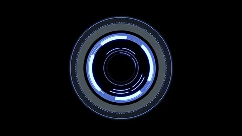 3 circle interfaces with different colors- Headup Display Stock Footage 83384850