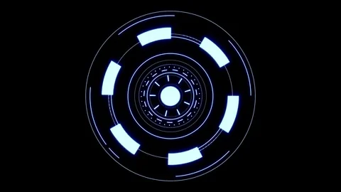 3 circle interfaces with different colors- Headup Display Stock Footage 83384883