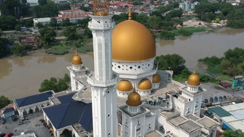3 Clips Pack. Aerial Mosque in Klang Malaysia Stock Footage 138086423