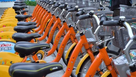 3 Clips - Rental Bicycles Stock Footage 106058679