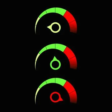 3 color speedometer Stock Illustration