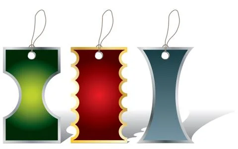 3 colored labels Stock Illustration