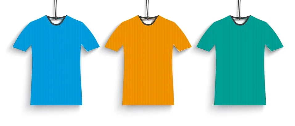 3 Colored T-Shirts Header Stock Illustration