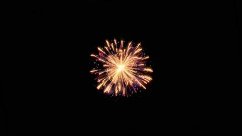 3 Colorful Fireworks Elements On Black Background Stock Footage 141205674