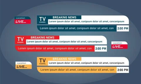 3 colours lower third design for media Illustrazione stock