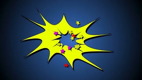 3 comic explosion boom elements Stock Footage 72652976