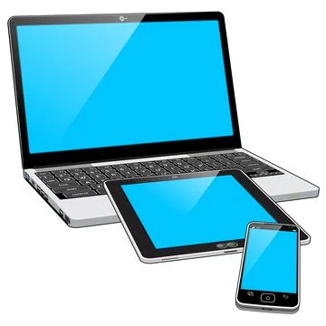 3 Connected Smart Tech Devices Stockillustratie