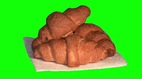 3 croissants Stock Footage 47858035