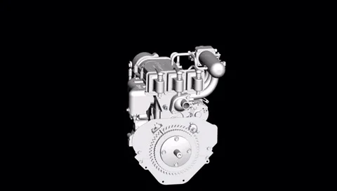 3 Cylinder Engine 360' Video stock 242610499