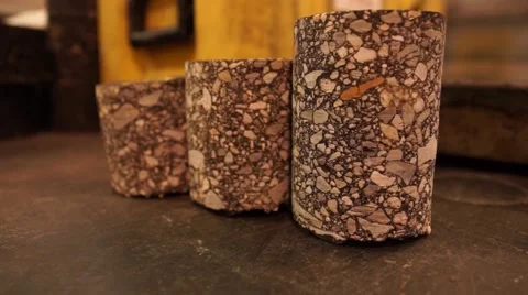 3 Cylindrical Sedimentary Rocks - Pan Up Stock Footage 40217951
