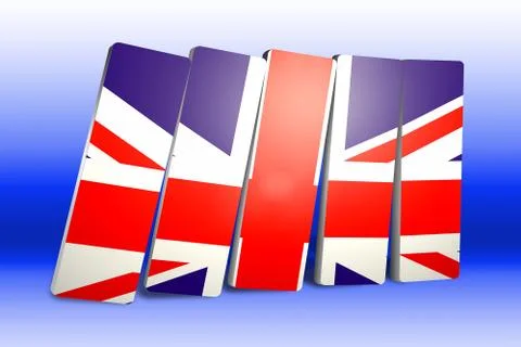 3 D bars with union jack Stock Illustration