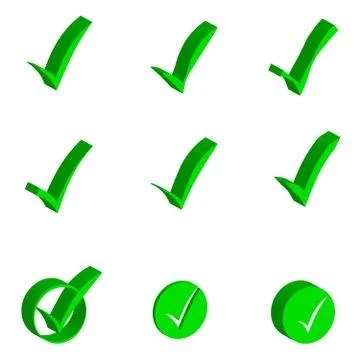 3 D check markt object icons on white background 스톡 일러스트