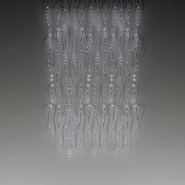 3 D garland white light on dark background Stock Illustration