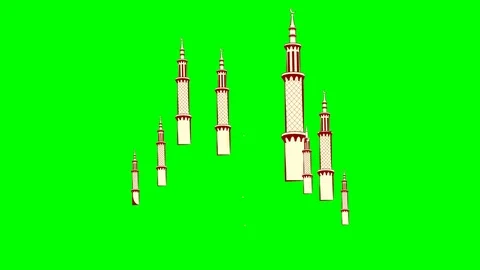 3 D mosque on a green background. Animation Stock-Footage 101540386