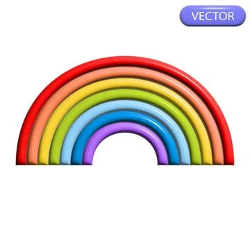 3 d rainbow for design, printing, social networks Stock Illustration