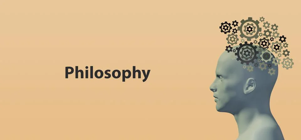 3 d render, concept philosophy of man, psychology of reflection 스톡 일러스트