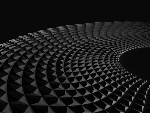 3 d  round parametric black structure fragment Ilustración de archivo
