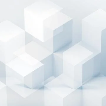 3 d white cubes pattern Illustrazione stock