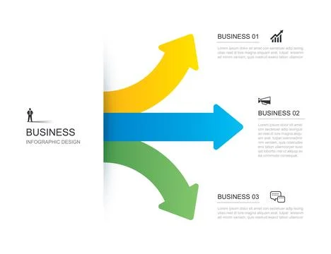 3 data infographics arrow way template. Vector illustration abstract backgr.. Stock Illustration