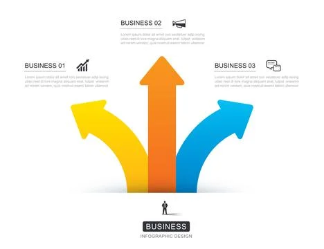 3 data infographics arrow way template. Vector illustration abstract backgr.. Stock Illustration