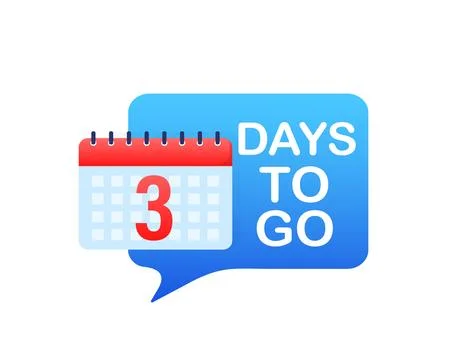 3 day to go in modern style. Special offer badge. Web design. Sale tag. Vector Stockillustratie