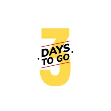 3 days to go last countdown icon. Three day go sale price offer promo deal timer Stock Illustration
