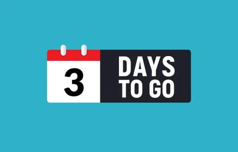 3 days to go last countdown icon. Three day go sale price offer promo deal timer Stock Illustration