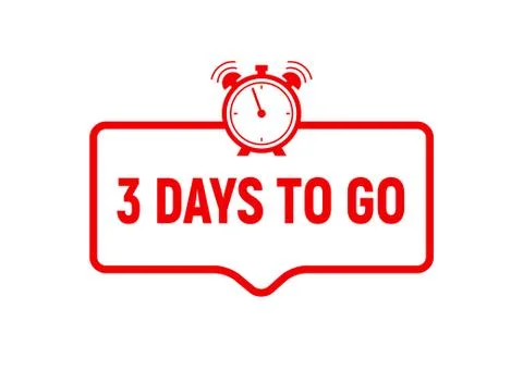 3 days to go last countdown icon. Three day go sale price offer promo deal timer Stock Illustration