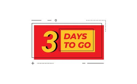 3 days to go last countdown icon. Stock Illustration