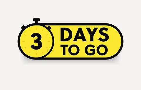 3 days to go last countdown icon. One day go sale price offer promo deal timer Illustrazione stock