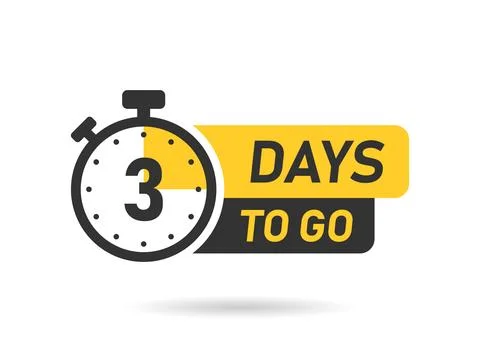3 days left icon in flat style. Offer countdown date number vector illustra.. 스톡 일러스트