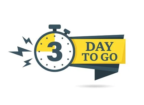 3 days left icon in flat style. Offer countdown date number vector illustra.. 스톡 일러스트