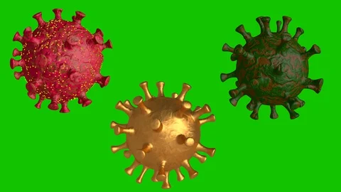3 Different Corona virus. Covid-19 3D medical illustration of corona virus. Stock Footage 129504882