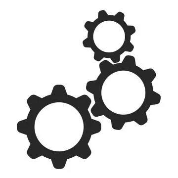 3 different gears cogs flat style icon Stock Illustration